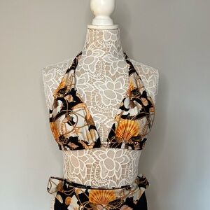 Elegant Black and Gold Bikini Set